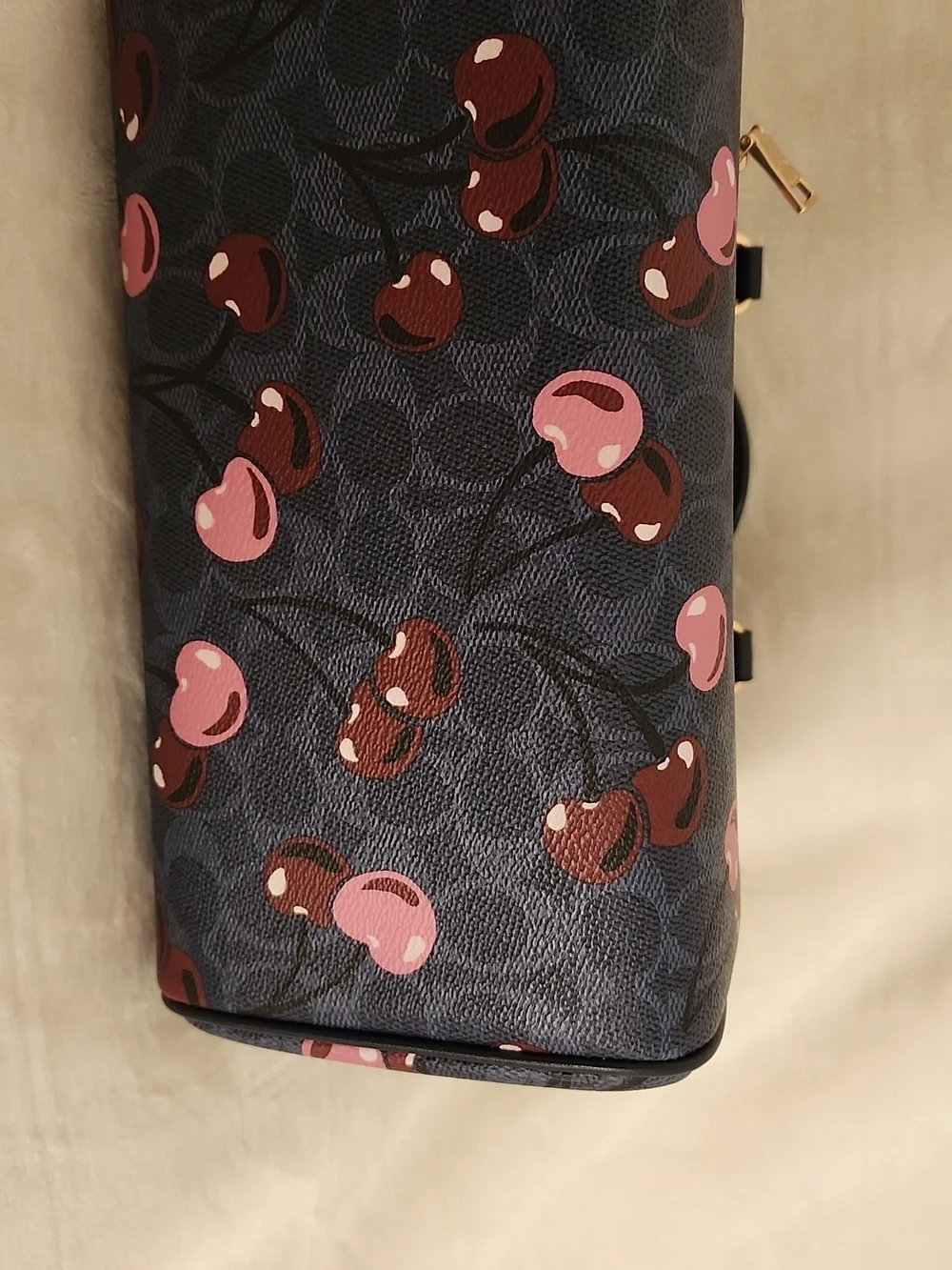 Coach Denim Signature Cherry Print Satchel - Picture 6 of 6
